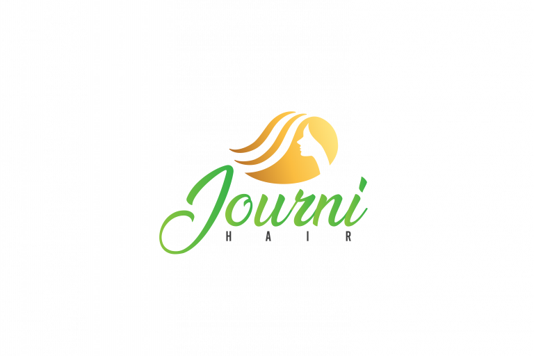 Journi Hair logo with golden woman silhouette